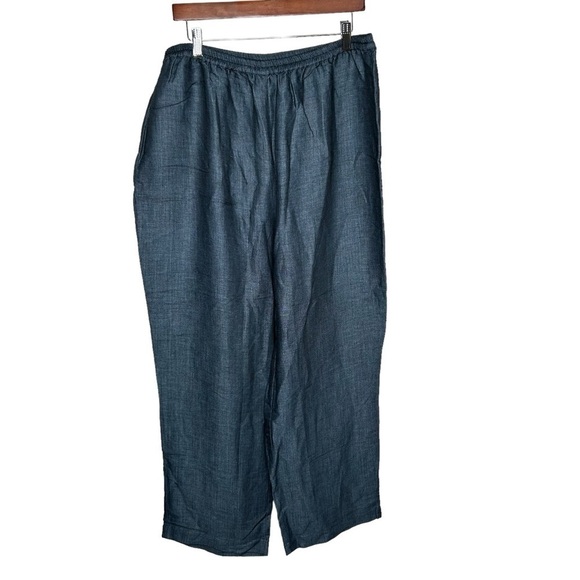 Dialogue Women’s Linen Blend Pants Size 1X Dk Blue EUC - Picture 3 of 3